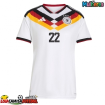 Camisa de Futebol Alemanha David Raum #22 Equipamento Principal Mulheres Mundo 2026 Manga Curta